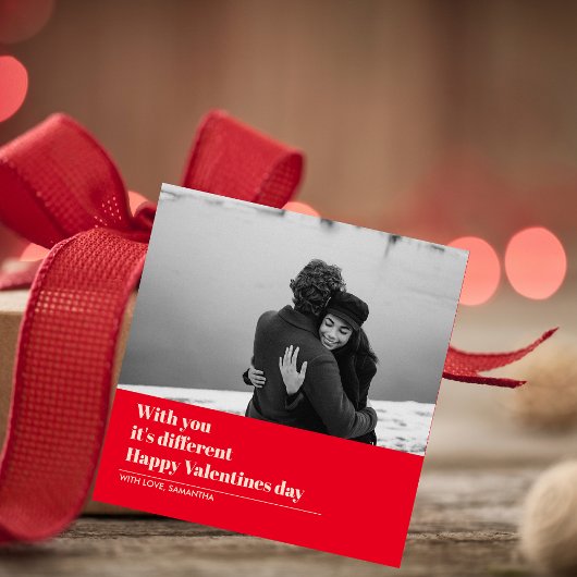 トレンディーレッド引用文と写真 |バレンタインのプレゼント フェイバータグ