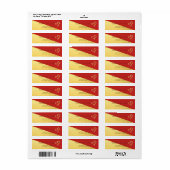 トレンディーレッド金ゴールドグリッターハート住所 シール (フルシート)