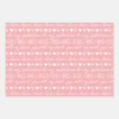 トレンディーレッド&ピンク書道は私のバレンタイン ラッピングペーパーシート (正面3)