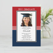 トレンディーレッド&ブルーフォトグラジャル招待状 招待状 (スタンド正面)