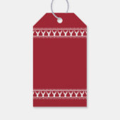 トレンディーレッド&ホワイトディアータイポグラフィメリークリスマス ギフトタグ (裏面)