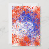 トレンディーレッド、ホワイト、ブルー7月パーティー4日 招待状 (裏面)