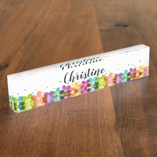 トレンディーレディースオールガールズモノグラム デスクネームプレート (側面)