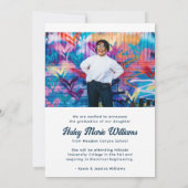 トレンディーレトロカスタム2枚フォト卒業 案内状 (裏面)