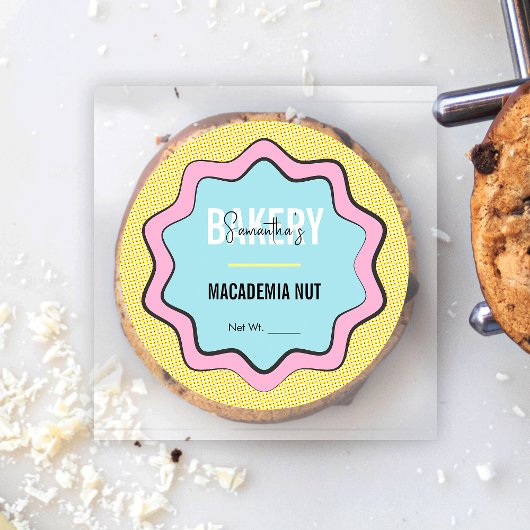 トレンディーレトロガーリーケータリングベーカリーラベル ラウンドシール
