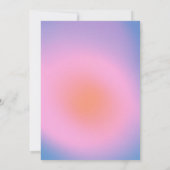 トレンディーレトログラデーションピンクと紫バルミツワー 招待状 (裏面)