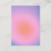 トレンディーレトログラデーションピンクと紫色の食事RSVP エンクロージャーカード (裏面)
