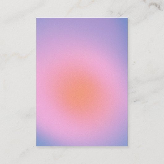 トレンディーレトログラデーションピンクと紫色の食事RSVP エンクロージャーカード (裏面)