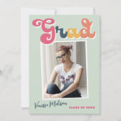 トレンディーレトロスタイルヴィンテージボホカラーズグラッドフォト 案内状 (正面)