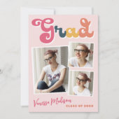 トレンディーレトロスタイルヴィンテージボホピンク3フォトグラード 案内状 (正面)