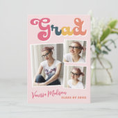 トレンディーレトロスタイルヴィンテージボホピンク3フォトグラード 案内状 (スタンド正面)