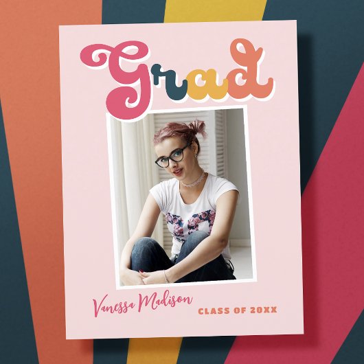 トレンディーレトロスタイルヴィンテージ卒業1写真 ポストカード