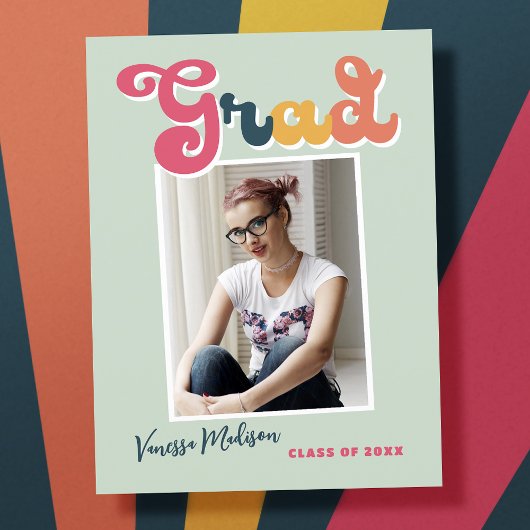 トレンディーレトロスタイルヴィンテージ卒業1写真 ポストカード