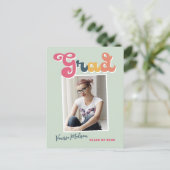 トレンディーレトロスタイルヴィンテージ卒業1写真 ポストカード (スタンド正面)