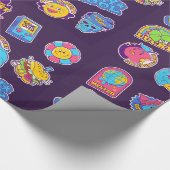 トレンディーレトロステッカーとバッジ酸コレクション ラッピングペーパー (角)