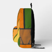 トレンディーレトロストライプ4フォトコラージュ – アボカド プリントバックパック (右)