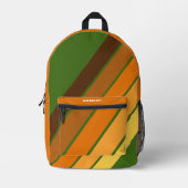 トレンディーレトロストライプ4フォトコラージュ – アボカド プリントバックパック (正面)