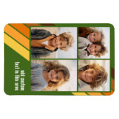 トレンディーレトロストライプ4フォトコラージュ – アボカド マグネット (横)