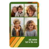 トレンディーレトロストライプ4フォトコラージュ – アボカド マグネット (縦)