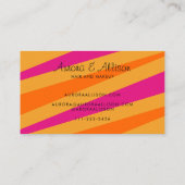 トレンディーレトロストライプ70sオレンジマスタードピンク 名刺 (裏面)