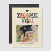 トレンディーレトロタイポグラフィ写真卒業ありがとう (正面/裏面)