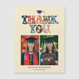 トレンディーレトロタイポグラフィ写真卒業ありがとう