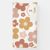 トレンディーレトロデイジーガール誕生日 横断幕 (縦)