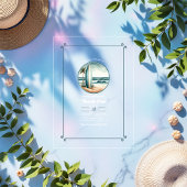 トレンディーレトロビーチクラブバースデーパーティー アクリル招待状