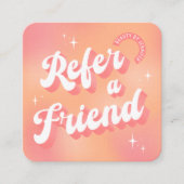 トレンディーレトロピーチピンクメイクアップ美しいサロンロゴ 紹介カード (正面)