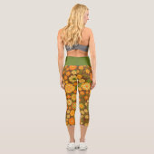 トレンディーレトロフローラルパターン名前をカスタムするブロック カプリレギンス (裏面)