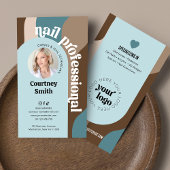 トレンディーレトロブルー&タウペネイルアーティストマニキュア 名刺