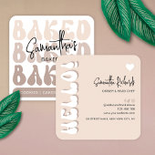 トレンディーレトロベージュベーカリーペストリーシェフカテラー スクエア名刺