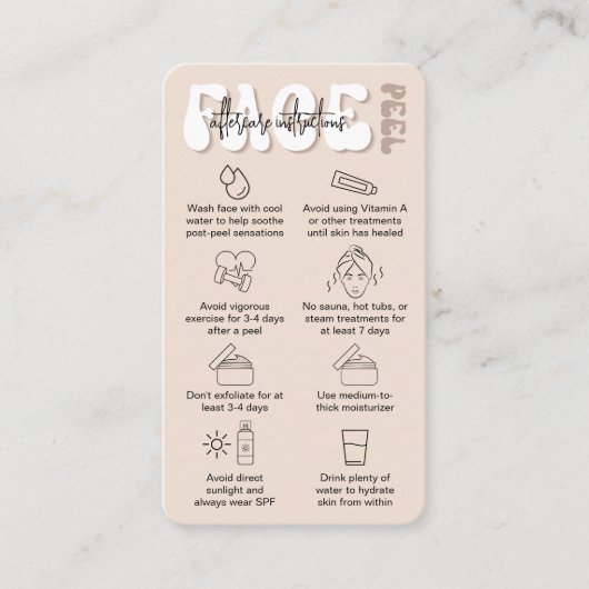 トレンディーレトロベージュ化学顔ピールアフターケア 名刺 (正面)