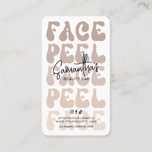トレンディーレトロベージュ化学顔ピールアフターケア 名刺 (裏面)