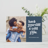 トレンディーレトロホリデークリスマスフォトカード シーズンカード (スタンド正面)