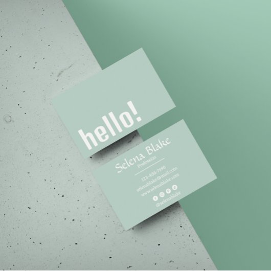 トレンディーレトロボホモダングリーンアンドホワイト 名刺