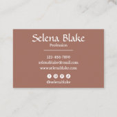 トレンディーレトロボホモダン – ブラウンとホワイト 名刺 (裏面)