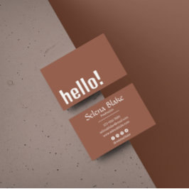 トレンディーレトロボホモダン – ブラウンとホワイト 名刺