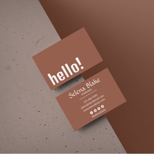 トレンディーレトロボホモダン – ブラウンとホワイト 名刺