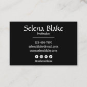 トレンディーレトロボホモダン – 白黒 名刺 (裏面)