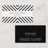 トレンディーレトロモダン白黒パターン 名刺 (正面/裏面)