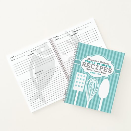 トレンディーレトロレシピ パーソナライズされた ノートブック (内部)