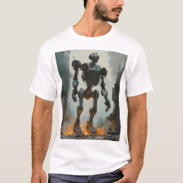 トレンディーレトロロボットグラフィックティー Tシャツ