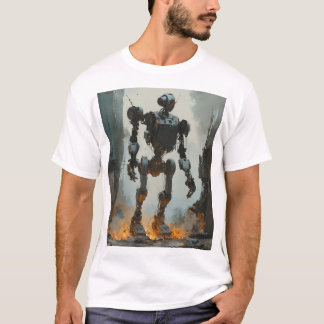 トレンディーレトロロボットグラフィックティー Tシャツ