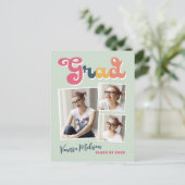 トレンディーレトロヴィンテージスタイルグラッド3フォトコラージュ ポストカード (スタンド正面)