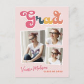 トレンディーレトロヴィンテージスタイルグラッド3フォトコラージュ ポストカード (正面)