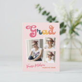 トレンディーレトロヴィンテージスタイルグラッド3フォトコラージュ ポストカード (スタンド正面)