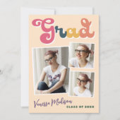 トレンディーレトロヴィンテージボホタイポグラフィ3フォトグラード 案内状 (正面)