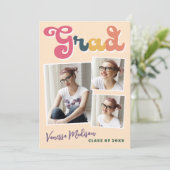 トレンディーレトロヴィンテージボホタイポグラフィ3フォトグラード 案内状 (スタンド正面)