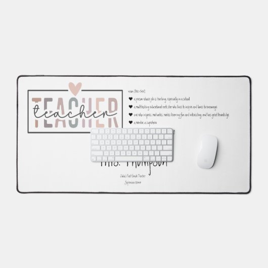 トレンディーレトロ学校先生感謝ありがとう デスクマット (キーボード&マウス)